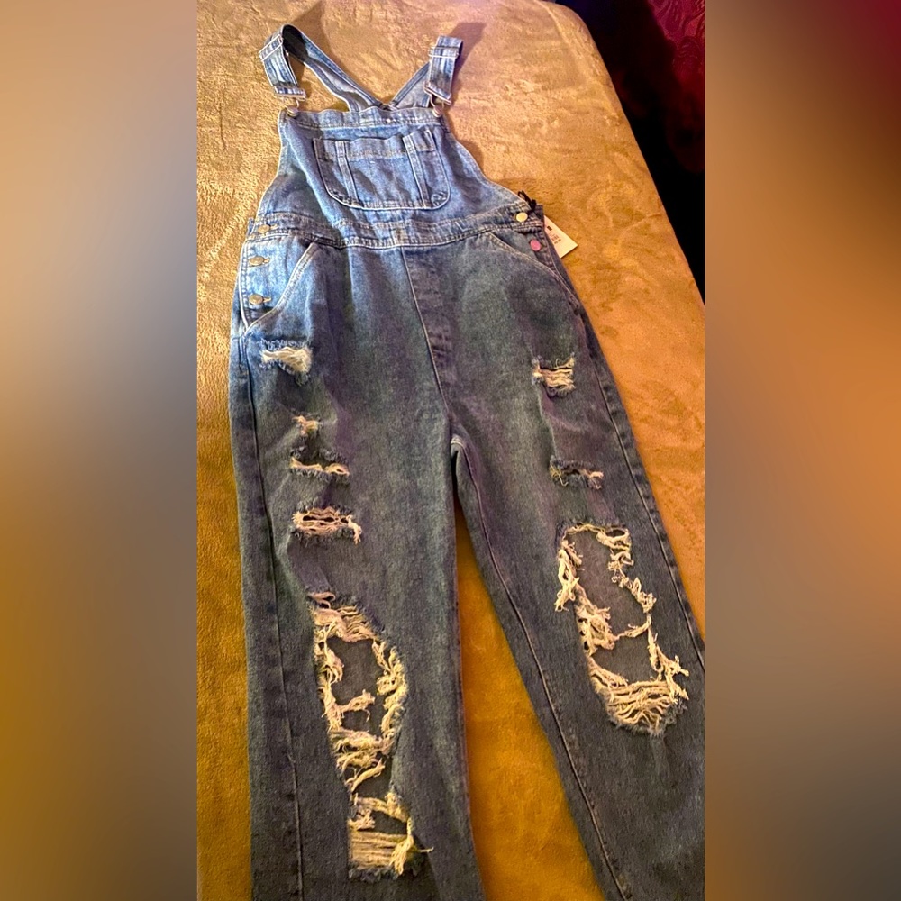 Refuge Distressed Overalls, Size Ex Large, New With Tags